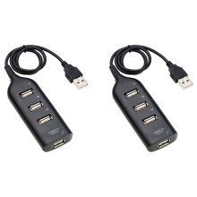 2X USB Hub 2.0 Divisor de Concentrador de Alta Velocidad Adaptador de Concentrador USB de 4 Puertos para Computadora Portátil Receptor Accesorios de