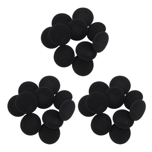 30 Spugnette Morbide Protettive Orecchio Nero per Cuffie da 5cm