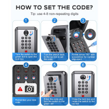 Mohard Key Safe Wall Mounted, 12 Digit Combination Security Lock Box with Code, Large Capacity & Weatherproof Push Button Keysafe Outdoor, Spare Stor