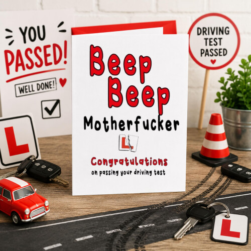 Funny Rude Driving Test Congratulations Card DRIVE06 1