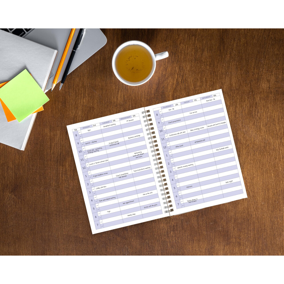 Photos - Other Office Equipment Appointment Book - Undated Hourly Schedule with 30 Minute Slots - 52 Weeks to View - A5 Size with tactile ‘Velvet(Mon-Sat)