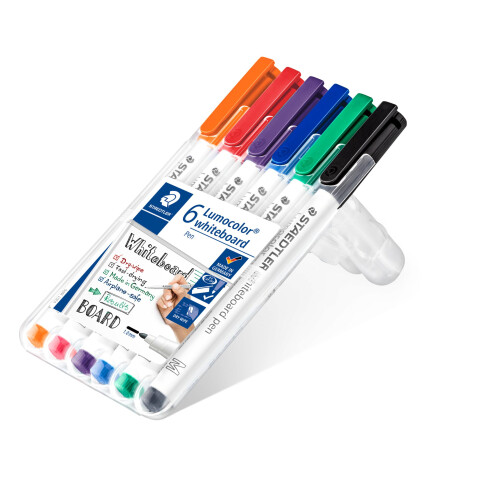 Staedtler STAEDTLER 301 WP6 Whiteboard Pens, Assorted Colour, Pack of 6 1