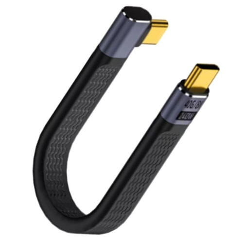 USB4 Elbow Short Cable 13.5cm Type C Cable 40Gbps PD240W Charging Cable 1