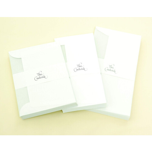 Three Candlesticks 20 Luxury Tissue-lined Envelopes for A5 Writing Pad, Size C6 - White 1