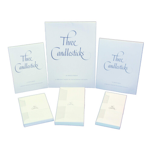 Three Candlesticks 20 Luxury Tissue-lined Envelopes for A5 Writing Pad, Size C6 - White 2