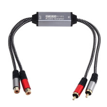 2-Way RCA Audio Isolator Audio Noise Filter RCA Audio Current Noise Eliminator Isolator Audio Signal Noise Reducer