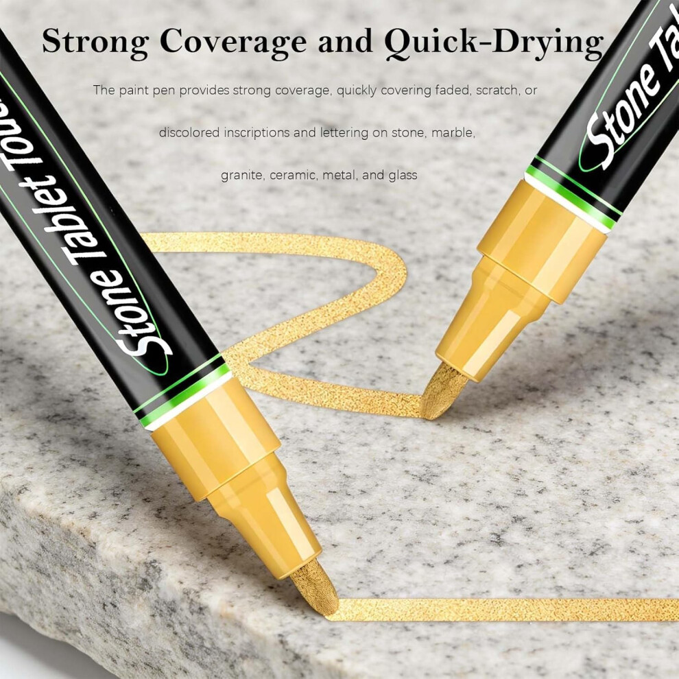 Photos - Felt Tip Pen Tombstone Marker Pen Stone Touch-Up Pen for Restoring Faded Grave Inscriptions Waterproof Strong Coverage Ideal for Gravesto