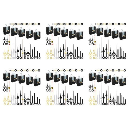 30 Pcs Clock Movement Mechanism Parts Silence Quartz DIY Wall Clock with 7 Different Pairs Clock Hands Replacement Kit