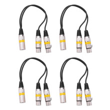 4pcs 30cm 3Pin Xlr Male to 2 Xlr Female Audio Extension Cable Y Splitter for Mic Mixer Recorder Dj Cable