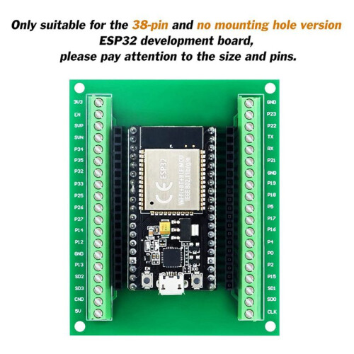 4Pcs ESP32 Breakout Board GPIO 1 Into 2 for 38PIN Narrow Version ESP32 ESP-WROOM-32 Microcontroller Development Board 1