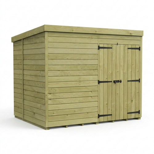 7 x 6 Pent Shed Tanalised (Double Door, No Windows) 1