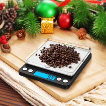 Criacr Digital Pocket Scales, 500g High-Precision Jewelry Scales, Stainless Steel Kitchen Scales with Two Trays, Back-Lit LCD Display, 0.01g Precisio
