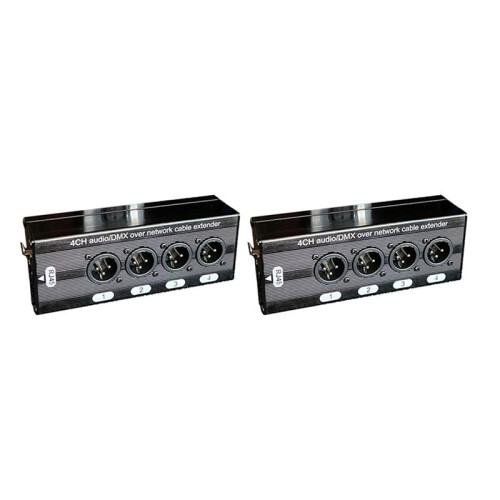 2 Unidade de ÁUdio XLR de 3 Pinos e 4 Canais e DMX sobre Extensor de Cabo de Rede, Extensor de Sinal de Rede DMX512, Macho