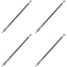 4X Replacement 49cm 19.3Inch 6 Sections Telescopic Antenna Aerial for Radio TV