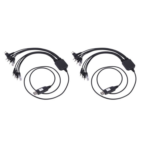 2X 8 in 1 USB Programming Cable for     for  Handy Walkie Talkie Car Radio CD Software