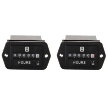 2X 6-80V Mechanical Hour Meter - Hourmeter for Engine Generator Boat Automobiles Motorcross Motor Truck Tractor