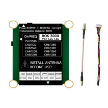1.2G 1.3G 3W VTX 3000mw 9-Channel High Power FPV Video Transmitter PAL/NTSC for FPV Long Range RC Drone