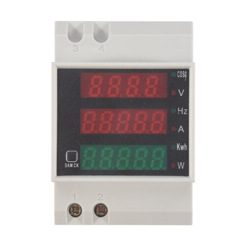 D52-2058 Wattmeter Din Rail Volt Current Meter Power Factor Digital Meter AC80-300V Multi-Function Kwh Hz Meter 0-100A,B
