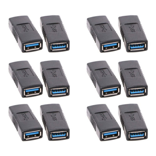 12 Stuks USB 3.0 Type A Vrouw-Vrouw Adapterkoppeling Geslachtswisselaarconnector