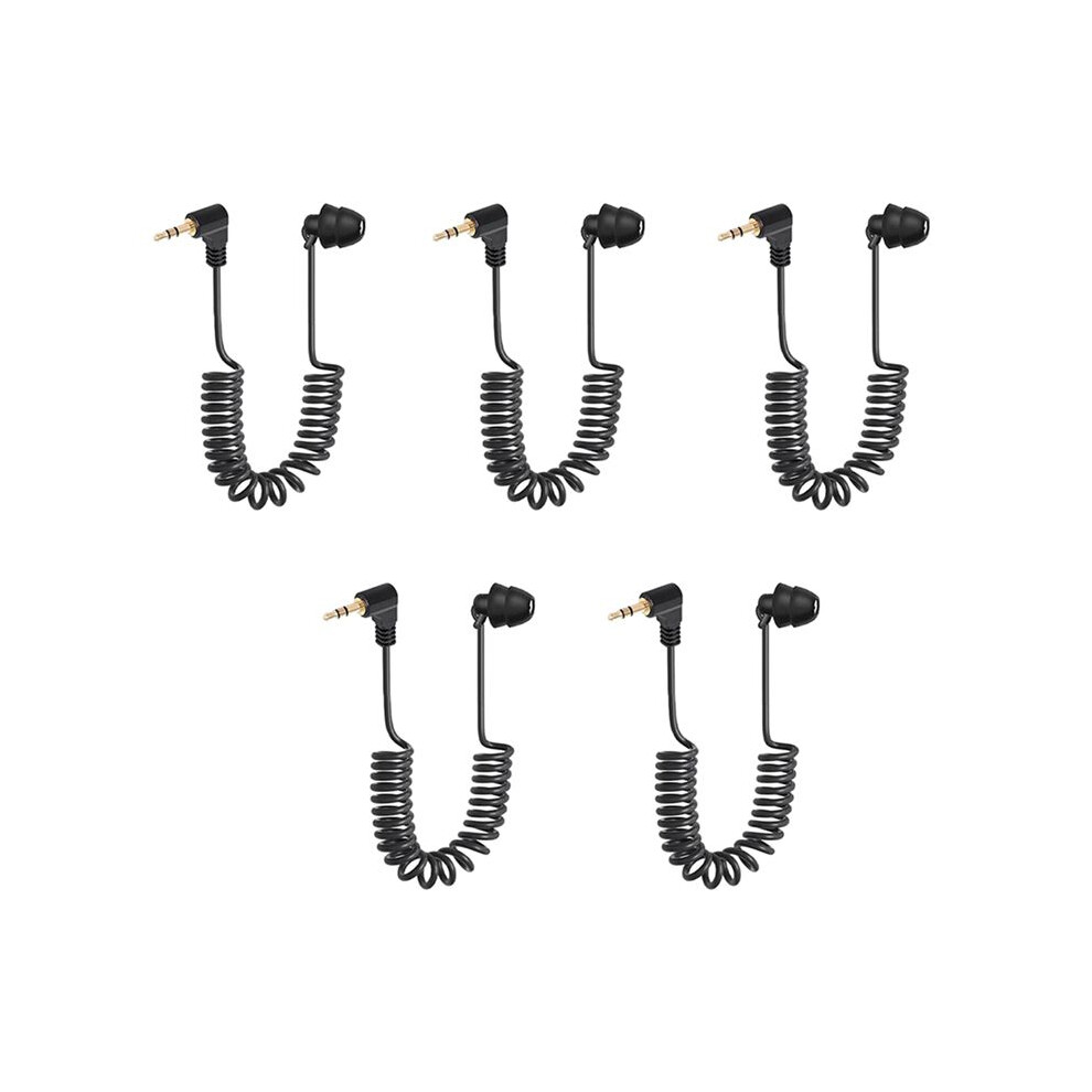 5Pcs 3.5Mm Spring Earphones Single Side Headphones Earbuds Wired Headset For Mobile Phone Mp3 Computer 6033963374998