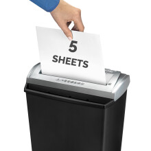Fellowes Shredder FS-5S for Home Use - 5 Sheet Strip Cut Paper Shredder for Personal Use - Home Office Shredder with 11 Litre Bin - Security Level P1