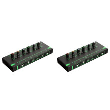 2X 6-KanałOwy Wzmacniacz SłUchawkowy HA400 Ultra-Kompaktowy Stereofoniczny Wzmacniacz Audio Wzmacniacz SłUchawkowy do Muzyki