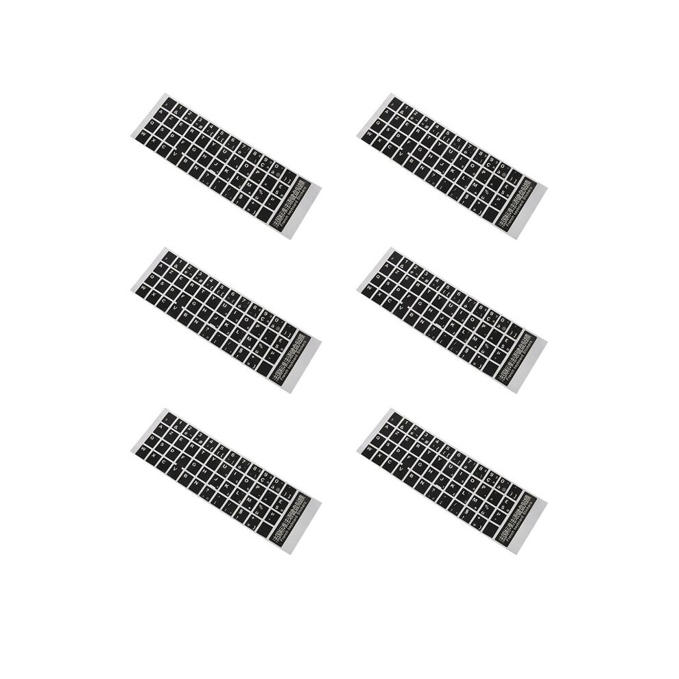 Photos - Radio / Clock 6X White Letters French Azerty Keyboard Sticker Cover Black for Laptop PC