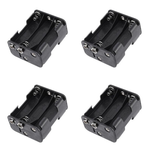 4X Double Side Spring 6 x 1.5 V AA Battery Holder Case Box Black