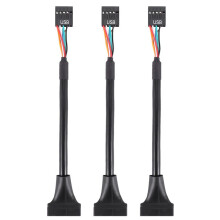 3X Nero USB 2.0 9 Pin Femmina A USB 3.0 A 20 Pin Connettore 'Adattatore Maschio del Cavo