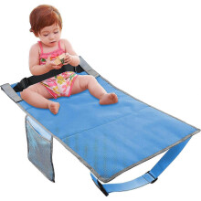 (Blue) Airplane Bed Footrest Bed For Kids Hammock Airplane Seat Extender Leg Rest