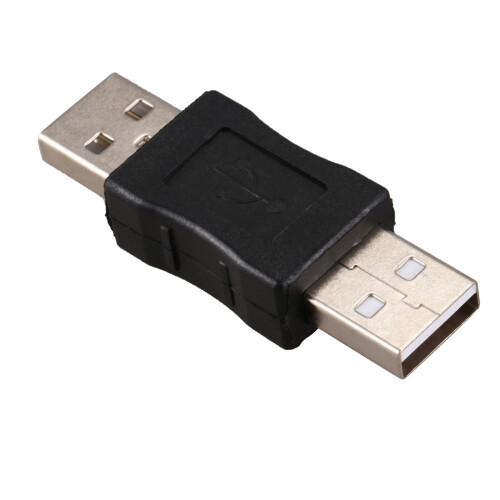2X Adaptador Conector USB A Macho A Macho - Negro 1