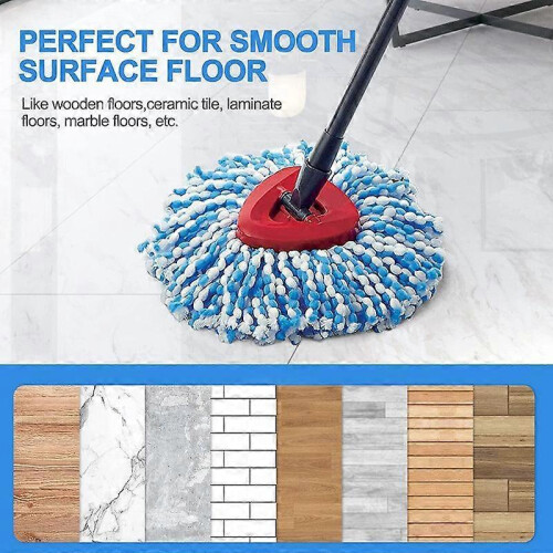 (White) 4 Pack RinseClean Spin Mop Replacement Head Spin Mop Refills Compatible 2