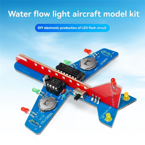 DIY Electronic Kit Small Airplane CD4017 Flow Lamp Welding Practice Electronic Science Assembly Kit Flashing LED PCB 1