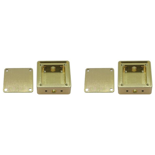 2X Carcaça de Alumínio Blindagem Caixa RF ÓXido Condutor Dourado Eletromagnético