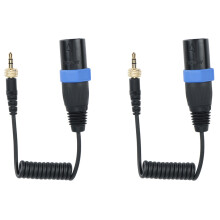2X Locking Type 3.5mm to 3.5mm TRS to XLR Male Microphone Output Universal Audio Cable for Wireless Receivers
