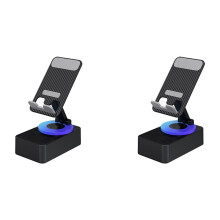 2X 3-In-1 Mobile Phone Holder, Audio Power Bank, Call Speaker, Multi-Function Foldable Rotating Desktop,Black