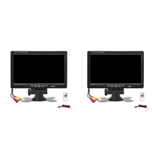 2X 12V-36V 7inch Car Monitor 16:9 800x480 LCD Rearview Monitor with 2 Way Video Input for Rear View Camera