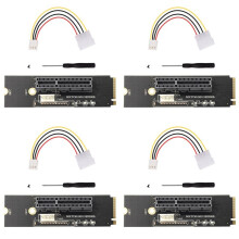 4X NGFF M2 to PCI-E 4X X1 Slot Riser Card M2 Key M to PCI Express X4 Adapter with LED Indicator for Miner Mining