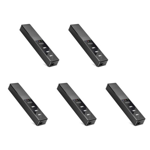 5X 3-In-1 Computerluidsprekers met Microfoon en Hubs USB-Conferentieluidspreker, Pc-Microfoon voor Videoconferentie