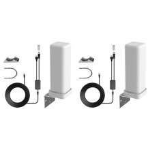 2X Antenna TV Digitale 4K 35dBi Canale HDTV Gratuito per Esterni Amplificatore di Segnale A Lungo Raggio da 6000 Miglia per ATSC/DVB-T/DMB-T/ISDB-T
