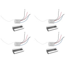 4X Commutateur de Télécommande Sans Fil 1 Voie Marche/Arrêt 220V Commutateur de Télécommande Numérique pour Lampe Et Lumière HT035