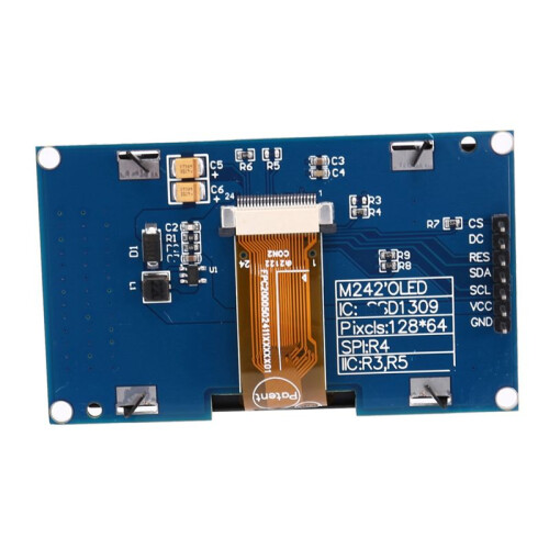 4pcs 2.42 Inch OLED Display LCD Screen Module 128X64 SPI/IIC Interface SSD1309 Display White 2