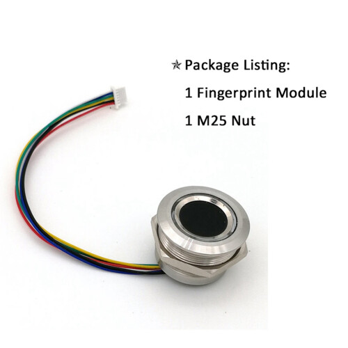 R503 Circular Round Ring Indicator LED Control DC3.3V MX1.0-6Pin Capacitive Fingerprint Module Sensor Scanner-19mm 2
