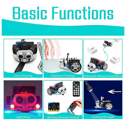 2X Micro:Bit V1.5 Scheda di Sviluppo Micro:Bit  Car Kit/Qtruck/Python Education BBC Microbit Robot Programmabile per Il DIY 1