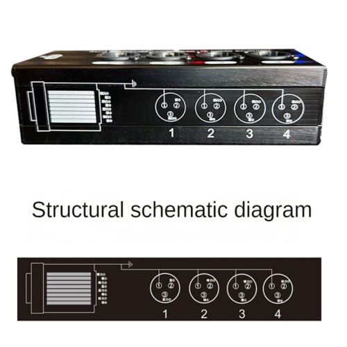 2 Unidade de ÁUdio XLR de 3 Pinos e 4 Canais e DMX sobre Extensor de Cabo de Rede, Extensor de Sinal de Rede DMX512, Macho 1