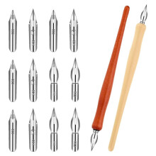 10 St Dip Pen Set Spets Pennhållare Comic Pen Spets Set Bläckspets Kalligrafi Pennspetsar Trä Ritpenna