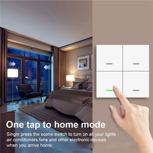 2X Tuya ZigBee  Scene  4 Gang   12 Scene  Push Button Controller Supports Home Assistant 1