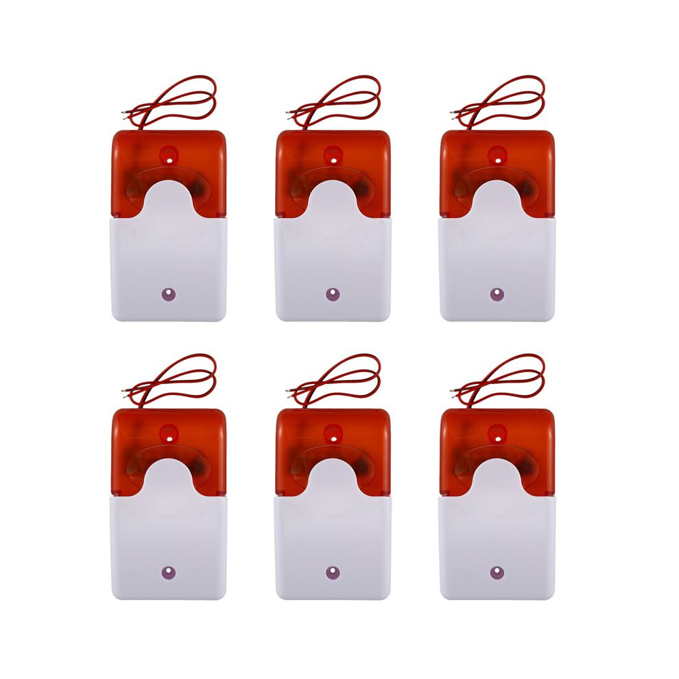 6X Wired Strobe Warning Siren Durable 12V Sound Alarm Flashing Sound Siren 115Db Light/Orange 6031599969564