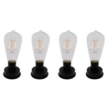 4Pc Solar LED Tungsten Filament Bulb Lamp 2800K Automatic Light Sensors Fence Night Lights for Garden Lamp(8.5cm)