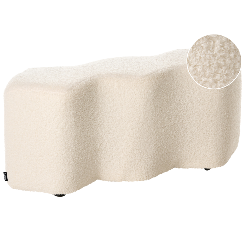 Beliani Upholstered Bench LITTLETON Boucle Off-White